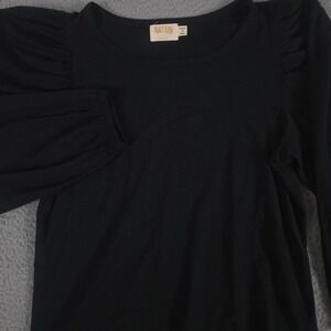 Nation LTD Top Women Medium Cecilia Balloon Sleeve Pima Cotton Puff Shoulder